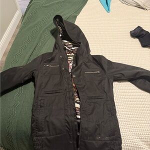 Burton Black Military Field Jacket with High Collar